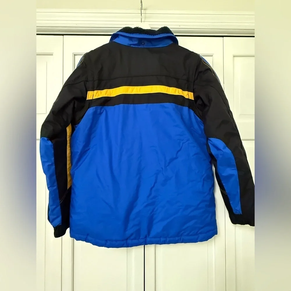 Columbia Youth 14/16 Zip/Snap Button Winter Thick Outdoor Jacket Blue Nylon